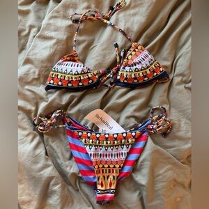 Agua Bendita Striped Bikini Top and Bottom